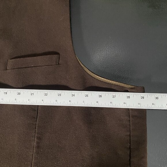 Vintage Jean Paul Germain Waistcoat Mens 4X Brown Cotton Suit Vest Western - Picture 13 of 14